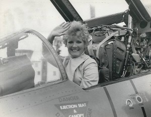 Petula Clark in a Phantom 1968, she was filming Good Bye Mr Chips at Sherbourne and used Yeovilton to fly in from her home in France.